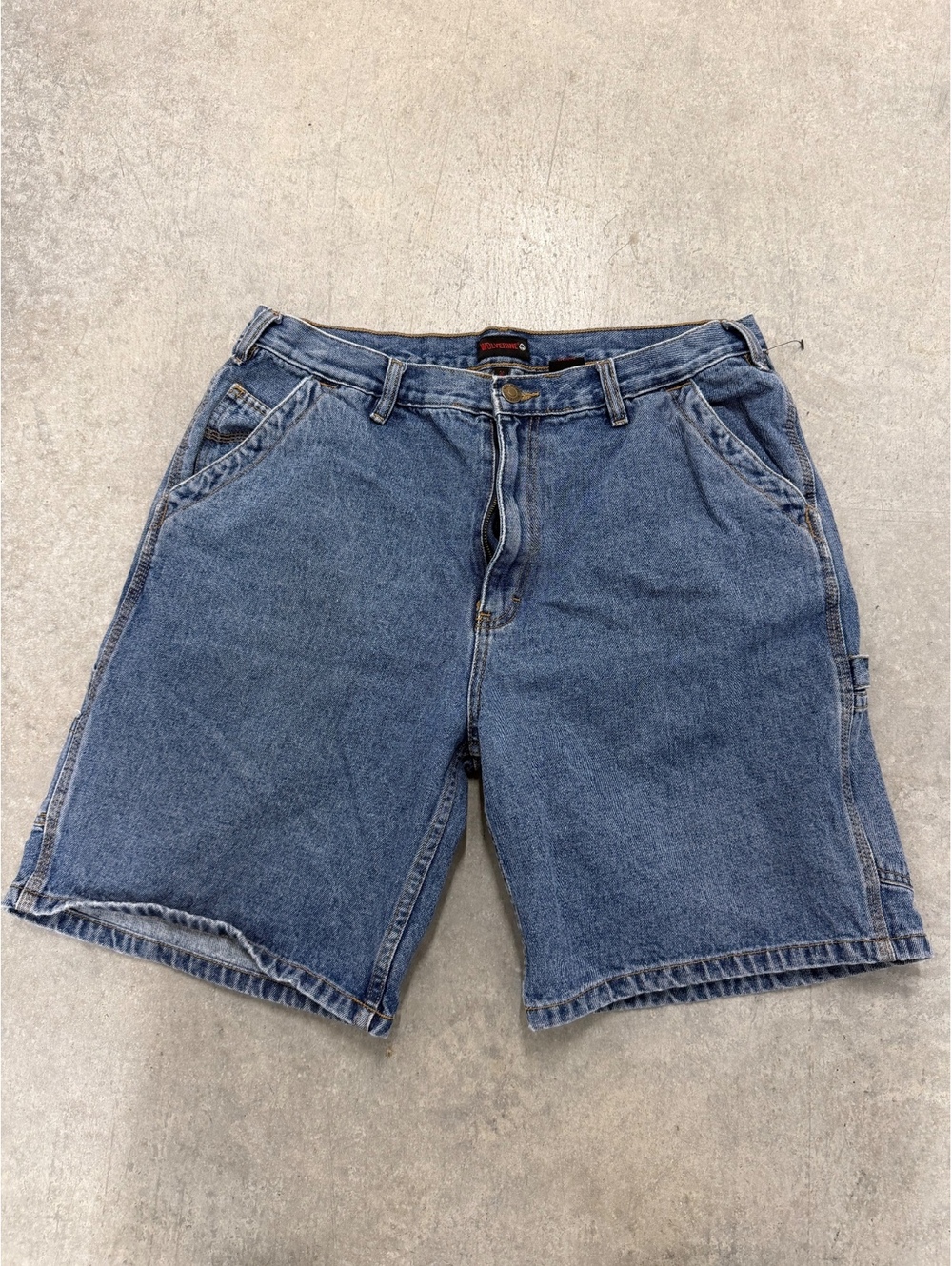 Vintage Wolverine Denim Carpenter Shorts Mens 36" Blue Jorts Workwear